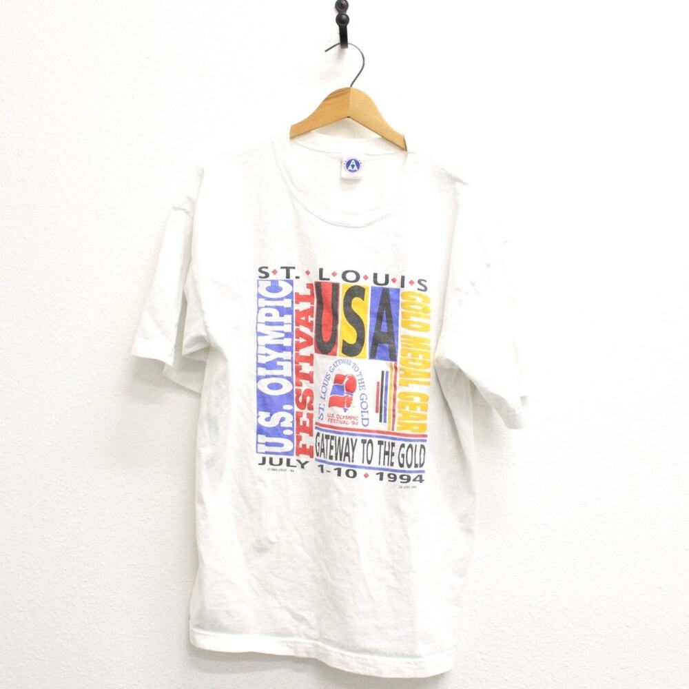 Vintage 1994 St Louis USA Olympic Festival White T Shirt Mens XL